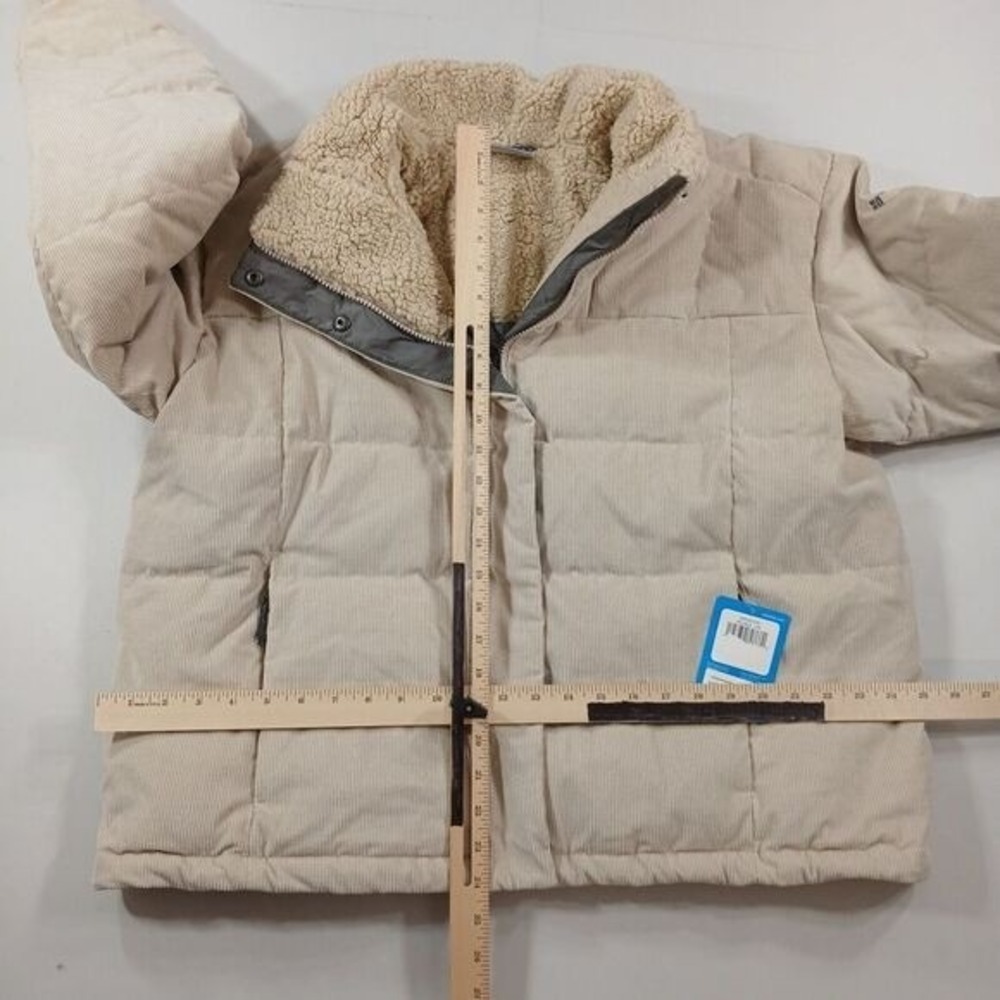 Columbia Down Sherpa Puffer Jacket Womens XL Stone White‎ Corduroy Ruby $240 NEW - Picture 9 of 11